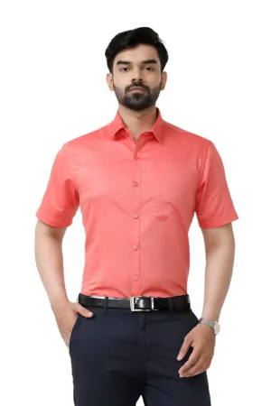 Luxor - Peach Red  Formal Shirts for Men | Ariser