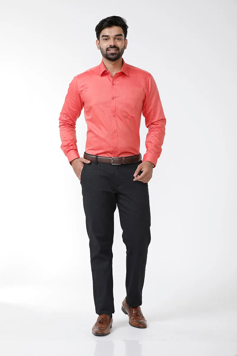 Luxor - Peach Red Formal Shirts for Men | Ariser