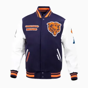 Men's Chicago Bears NFL Retro Classic Rib Wool Varsity Jacket