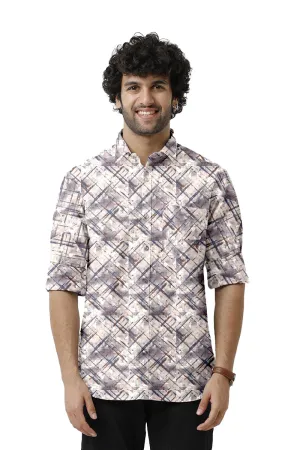 Miami - Purple Printed Casual Shirts for Men | Ariser