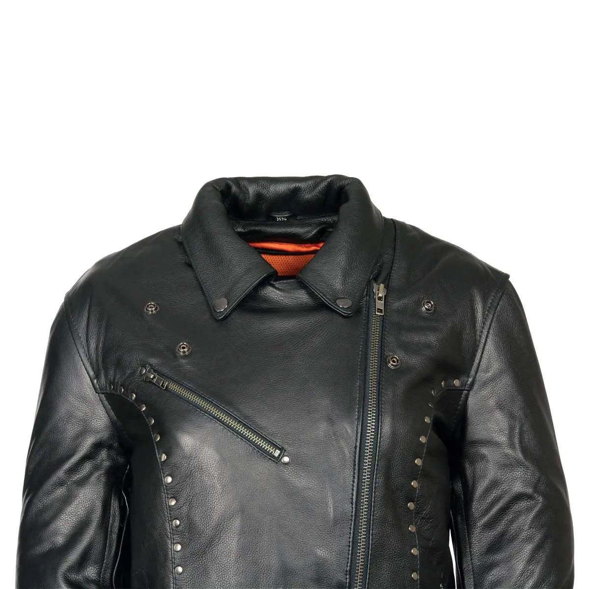 Milwaukee Leather ML1948 Women's Classic Riveted Motorcycle Black