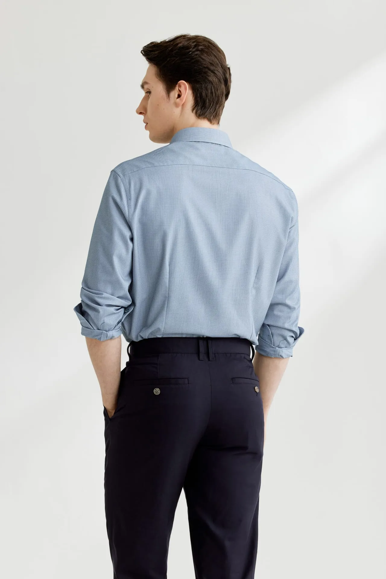 Non-Iron Silky Touch Stretch  Smart Fit  2-Tone Shirt