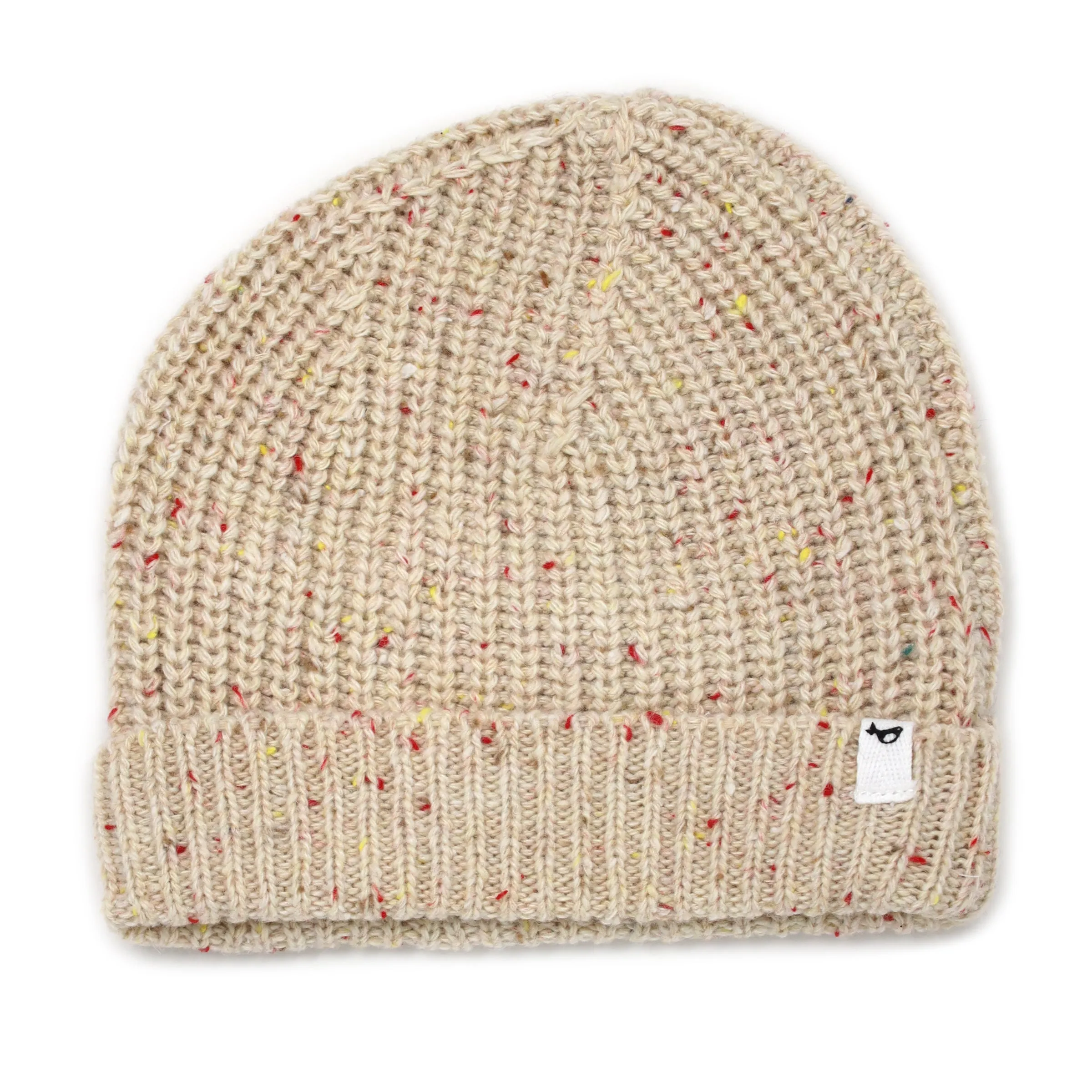 oh baby! Knitted Watchcap Hat - Cream/Pink Confetti