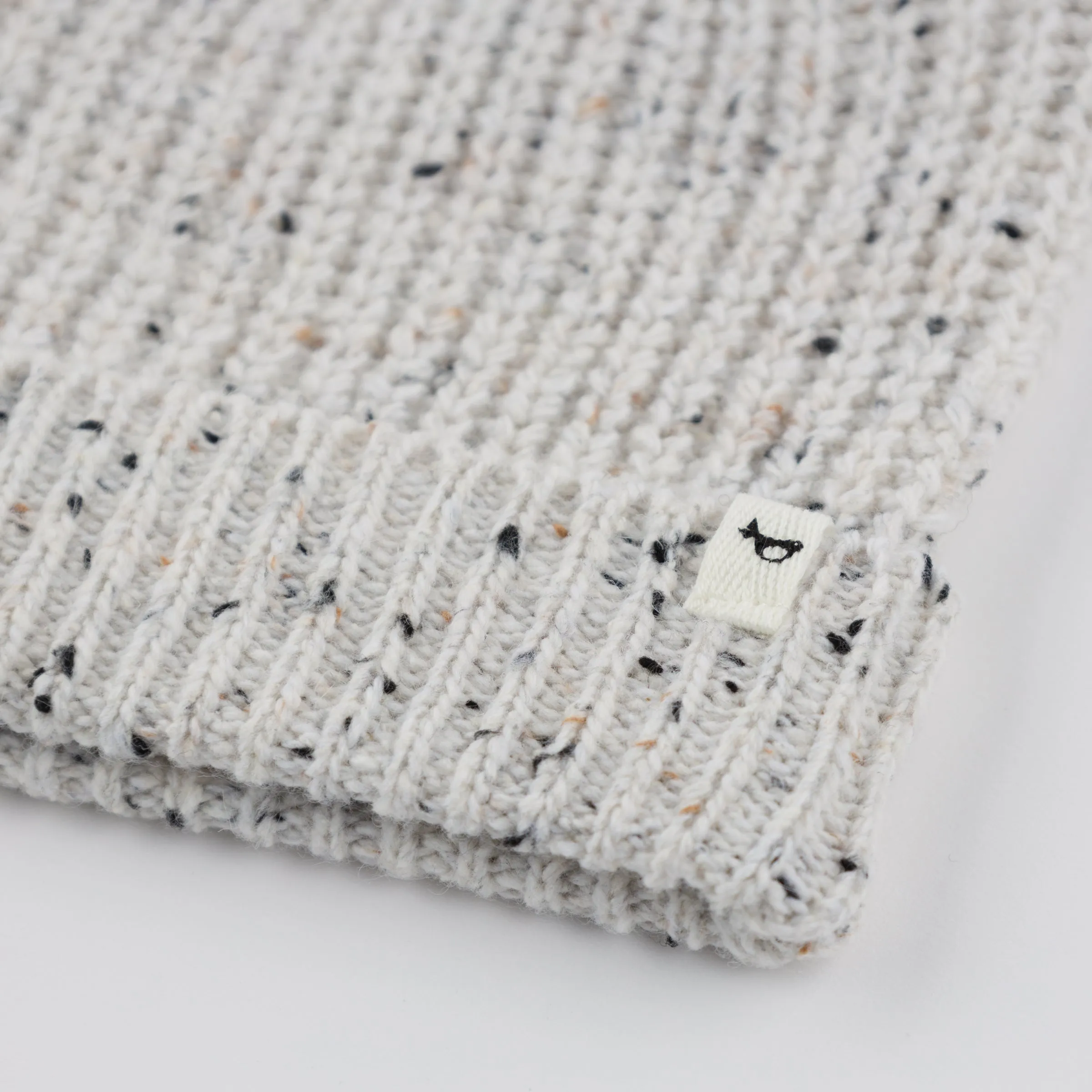 oh baby! Speckled Knit Watchcap Hat - Snowy