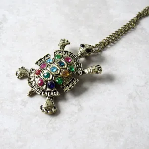 (On Sale!) Jeweled Turtle Necklace