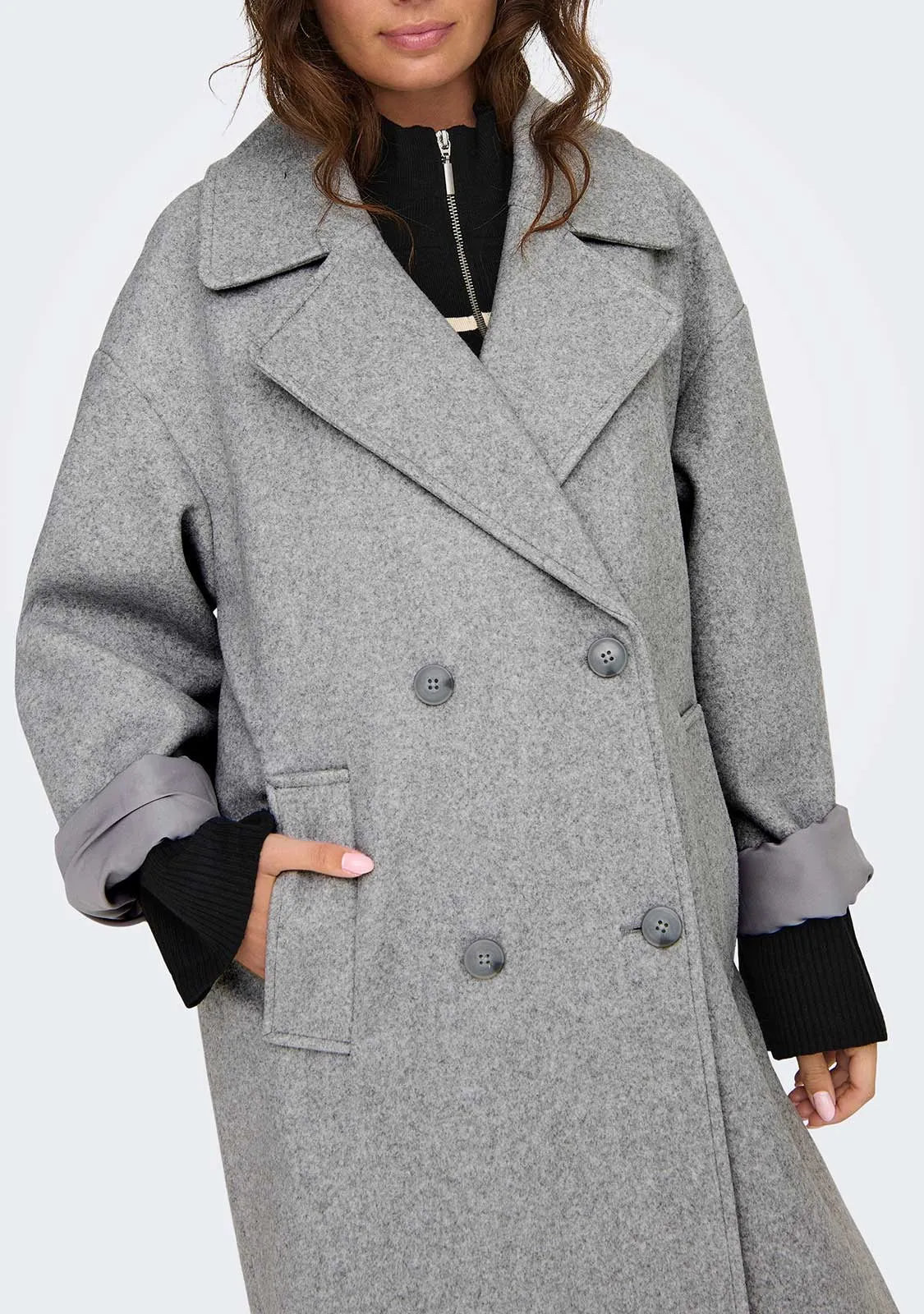 ONLWembley Womens Stylish Oversized Trench Coat