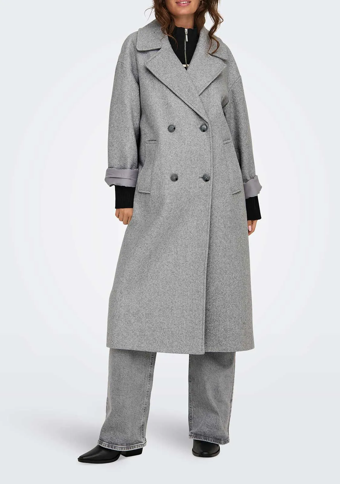 ONLWembley Womens Stylish Oversized Trench Coat