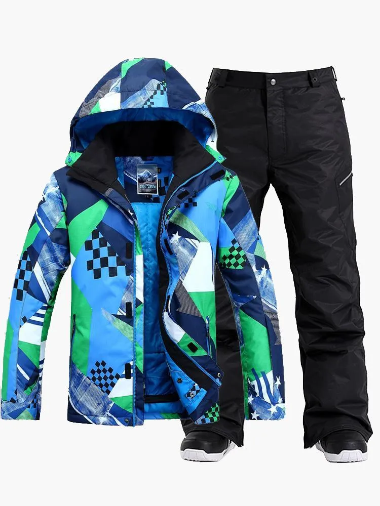 Outdoor Colorful Men's Thermal Snowboard Jacket&Ski Suit Down Jacket