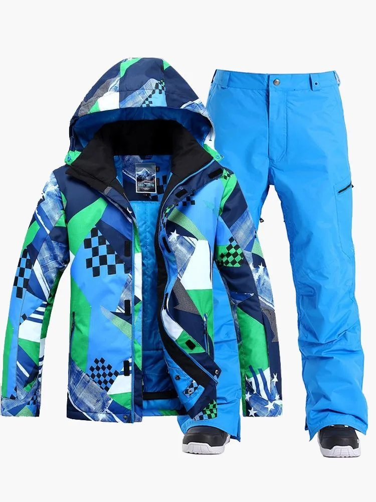 Outdoor Colorful Men's Thermal Snowboard Jacket&Ski Suit Down Jacket