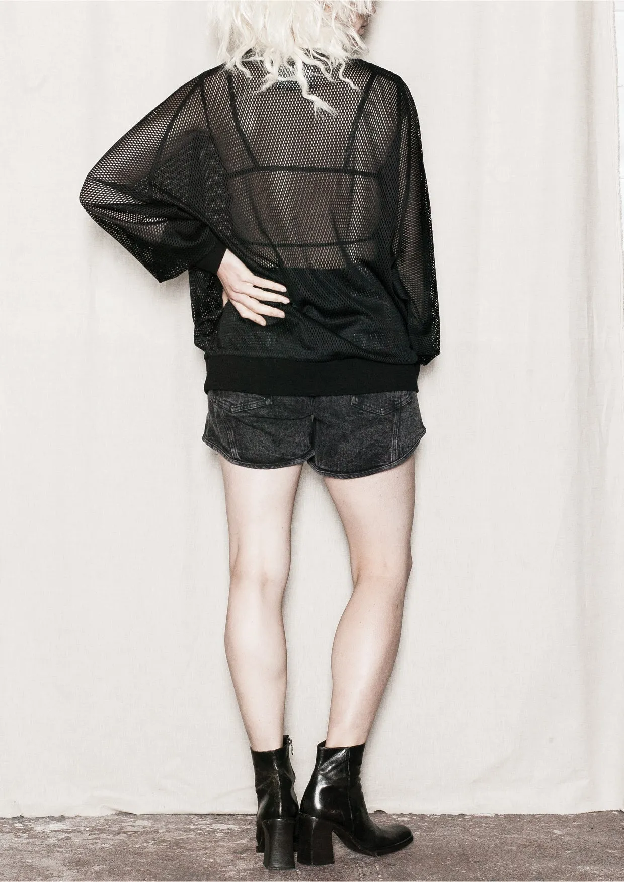 OVERSIZED SUMMER SWEATER - AIRY MESH black