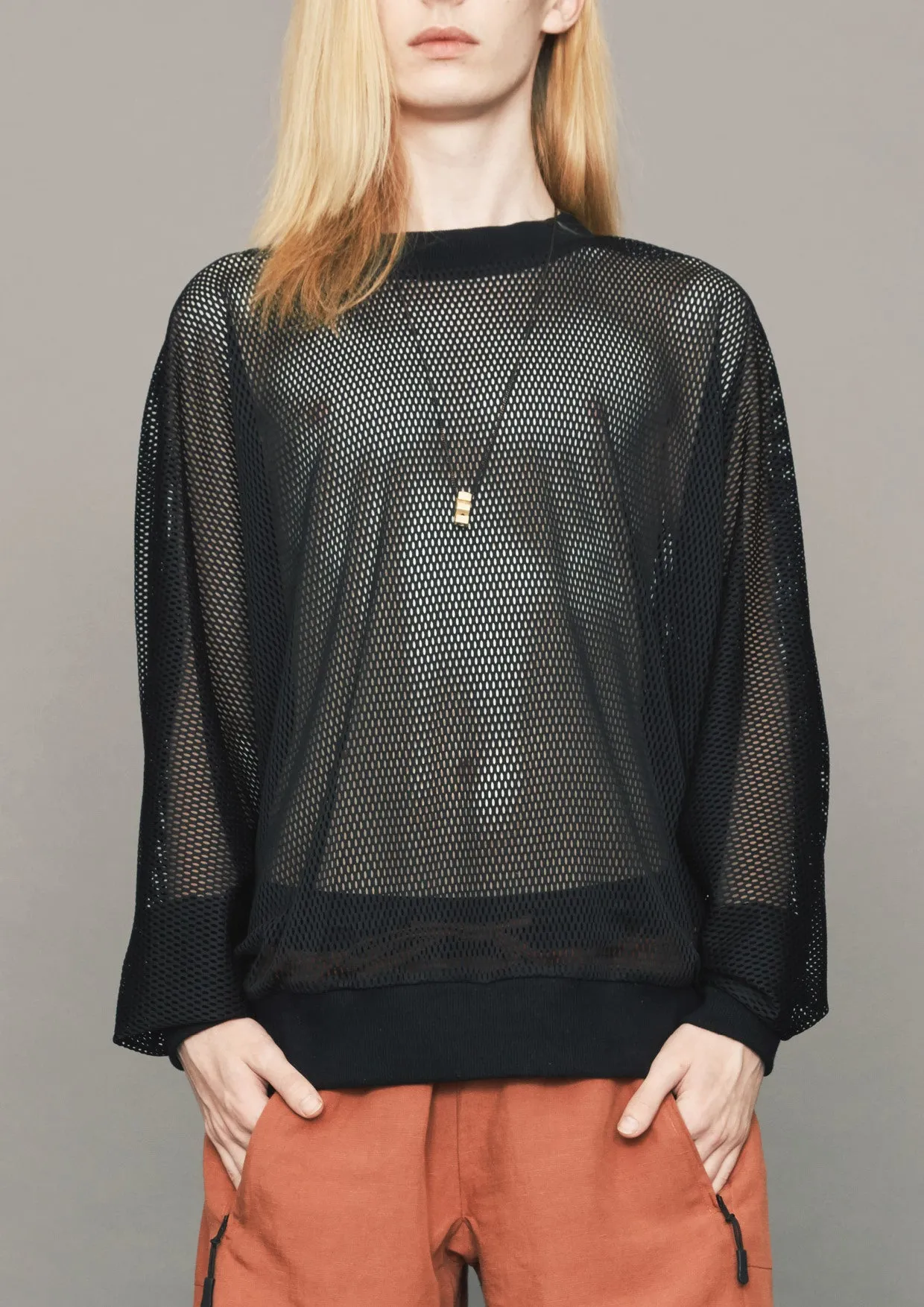 OVERSIZED SUMMER SWEATER - AIRY MESH black