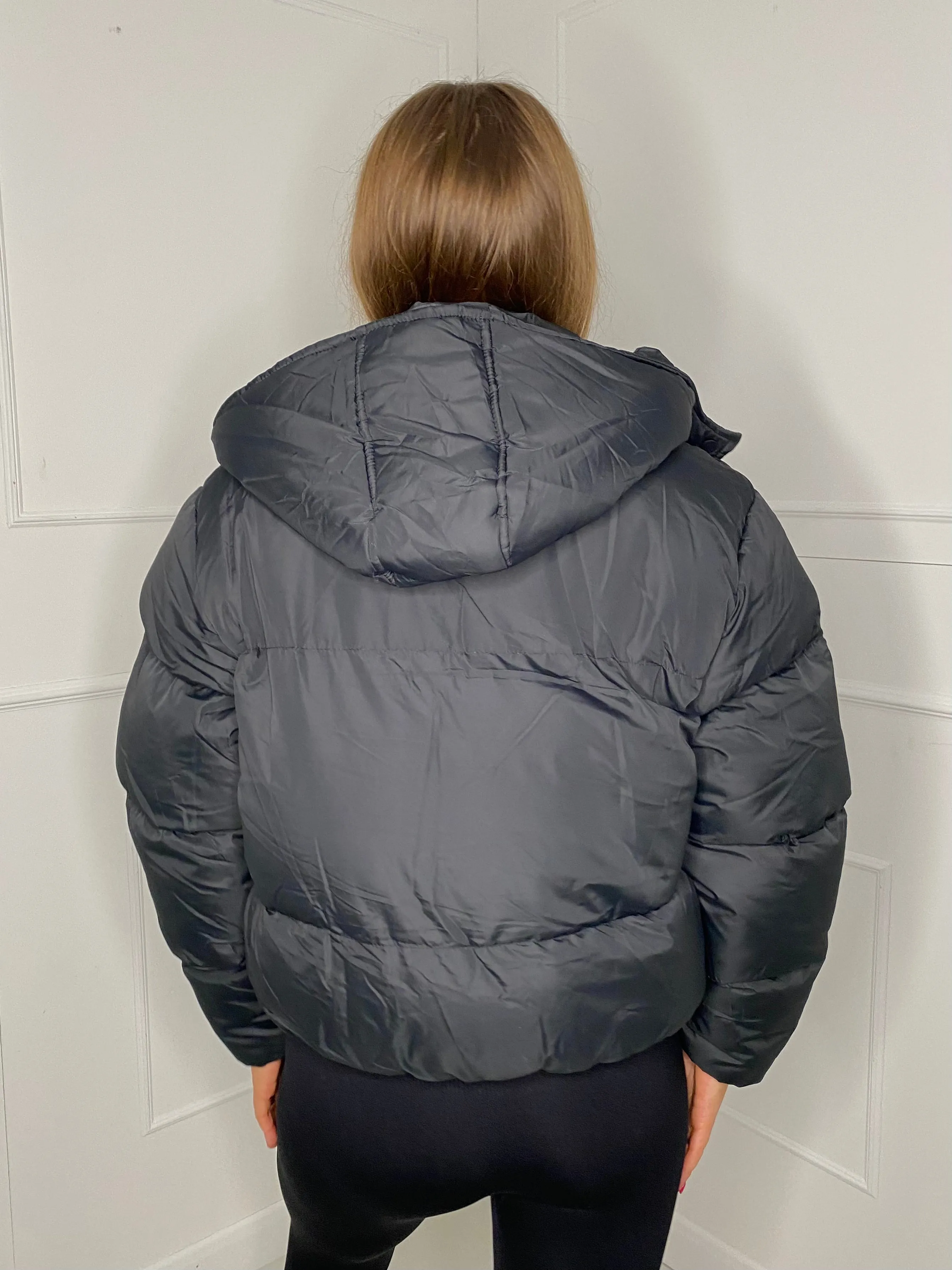 Padded Oversized Puffer Coat - Black