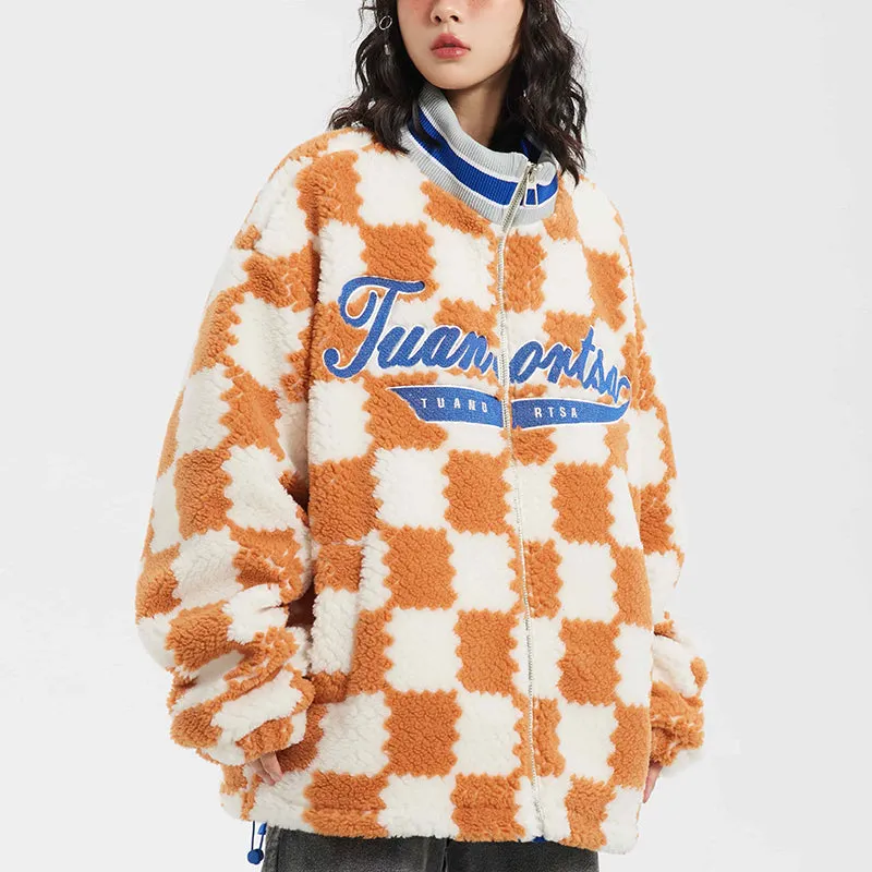 PopFlying Fleece Winter Coat Checkerboard