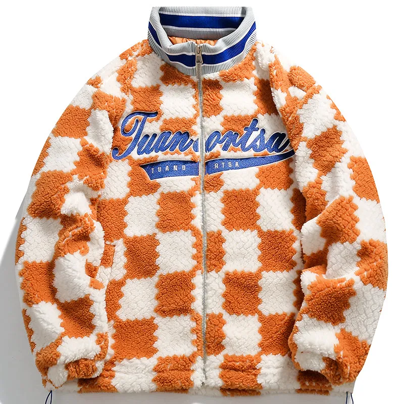 PopFlying Fleece Winter Coat Checkerboard