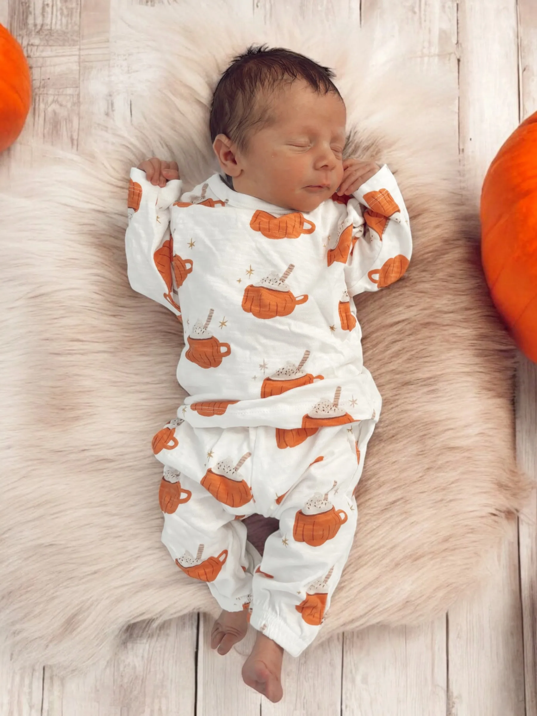 Pumpkin Mug / Organic Long Sleeve Tee & Pant Set