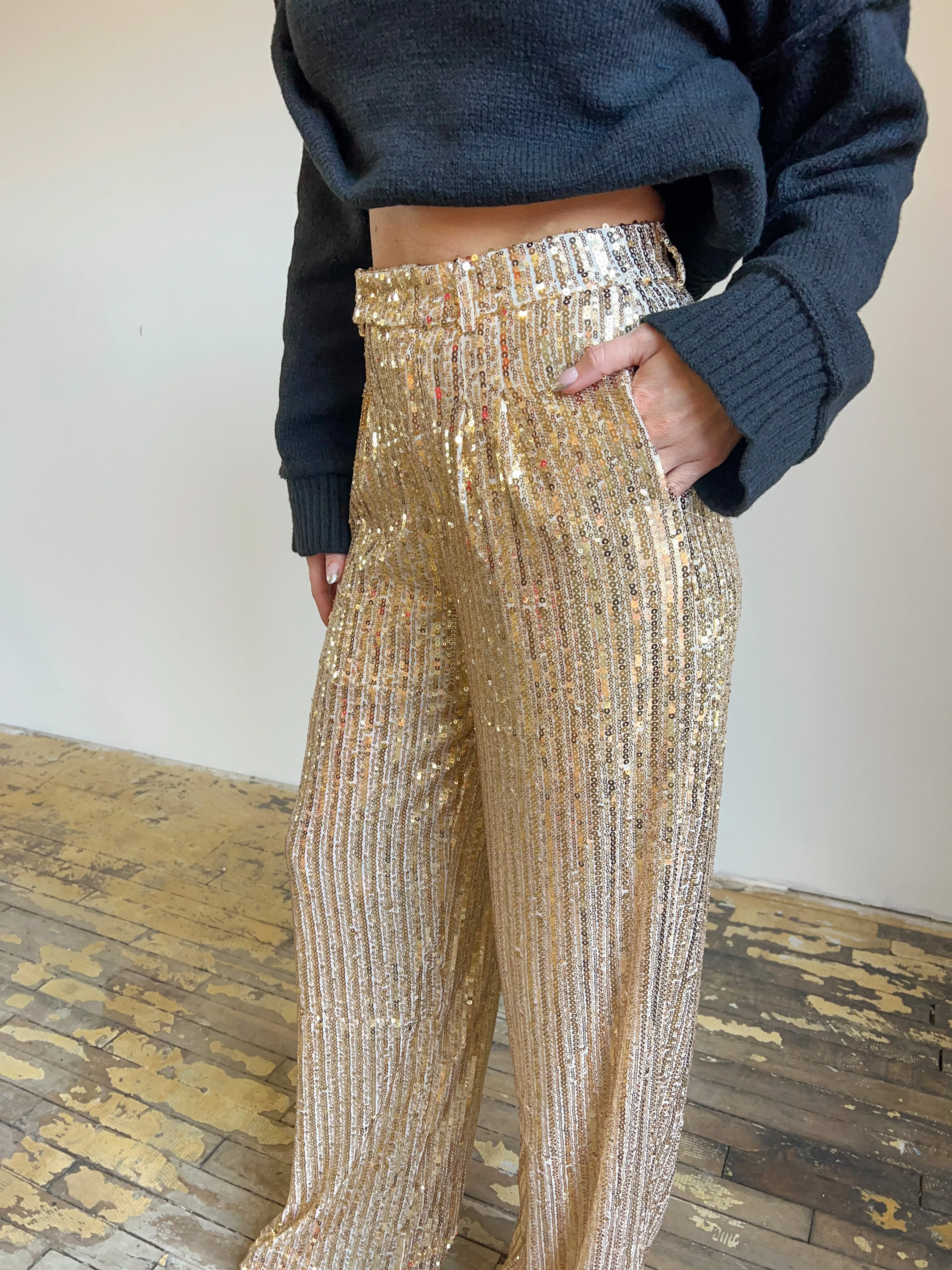 Sequin Statements Wide Leg Pant