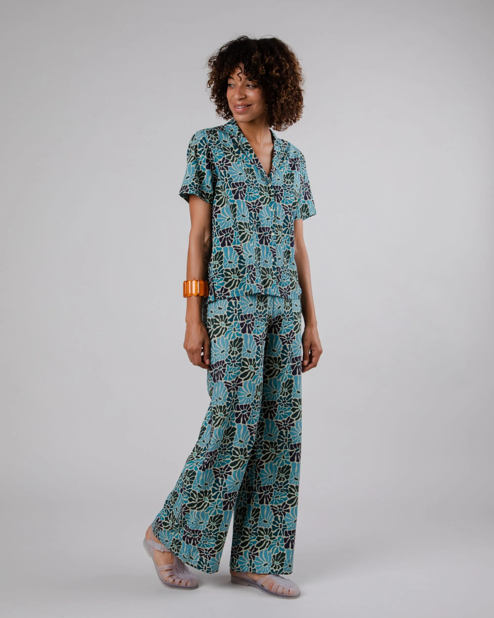 Spring Wide Leg Pants Blue