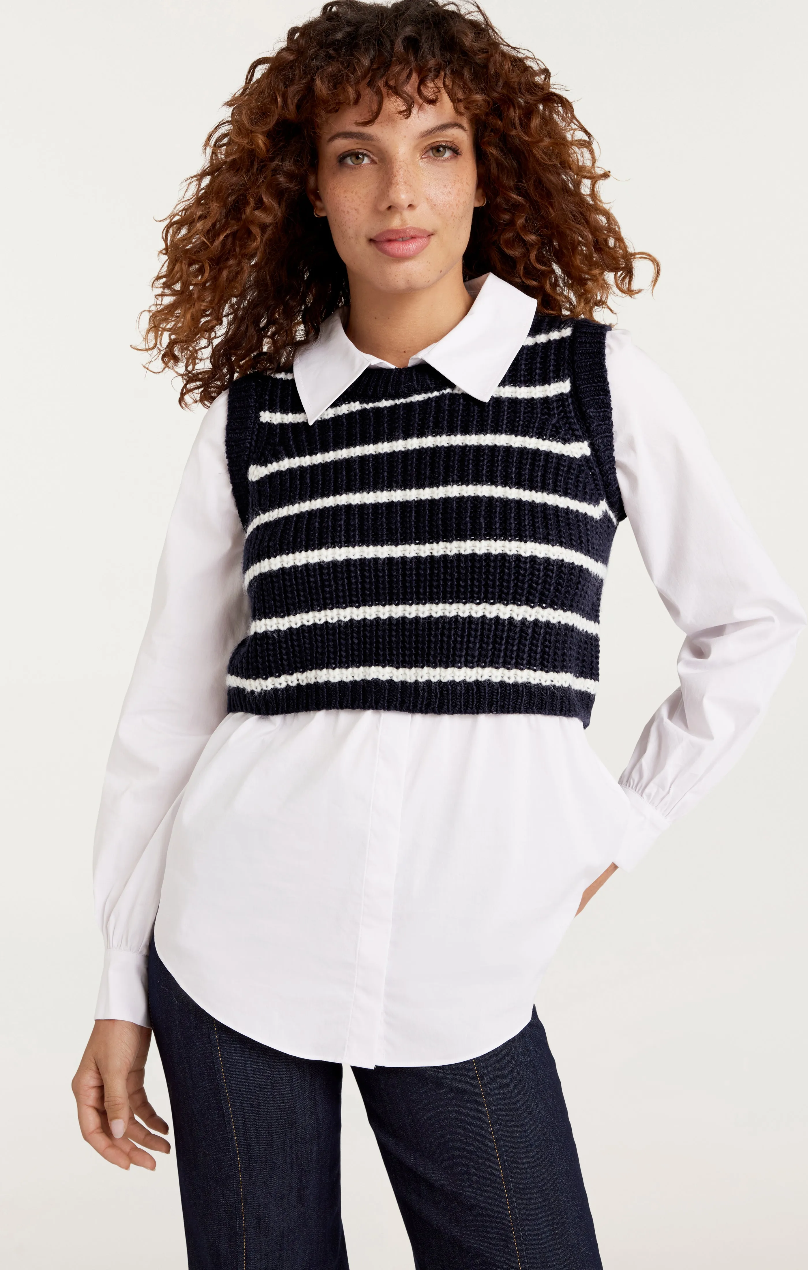 Striped Mara Shaker Pullover