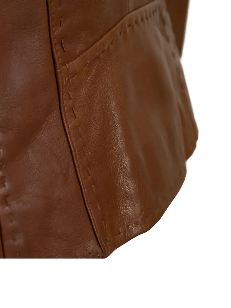 Tan Brown Classic Leather Jacket