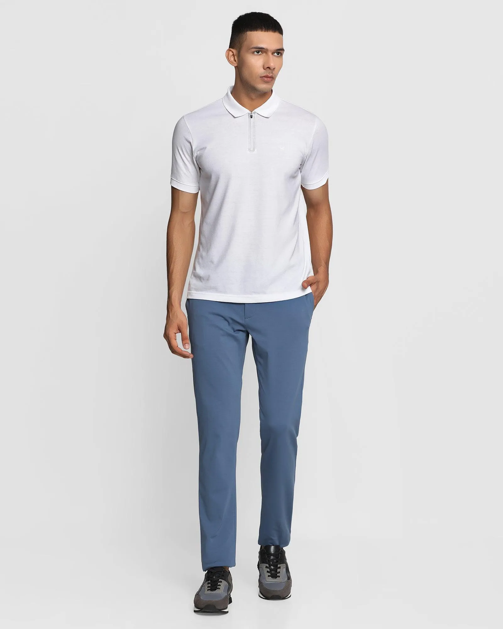 TechPro B5P Casual Blue Solid Khakis - Muji