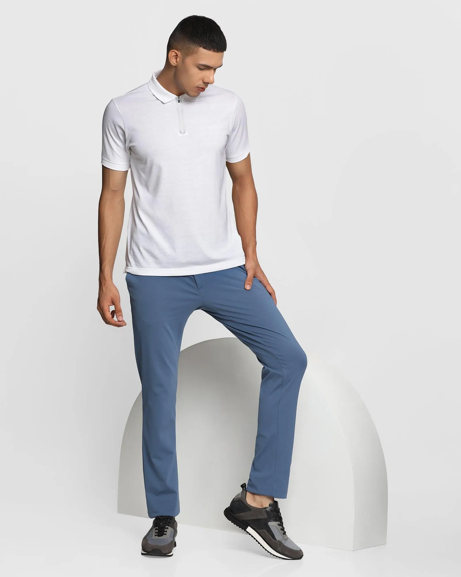 TechPro B5P Casual Blue Solid Khakis - Muji