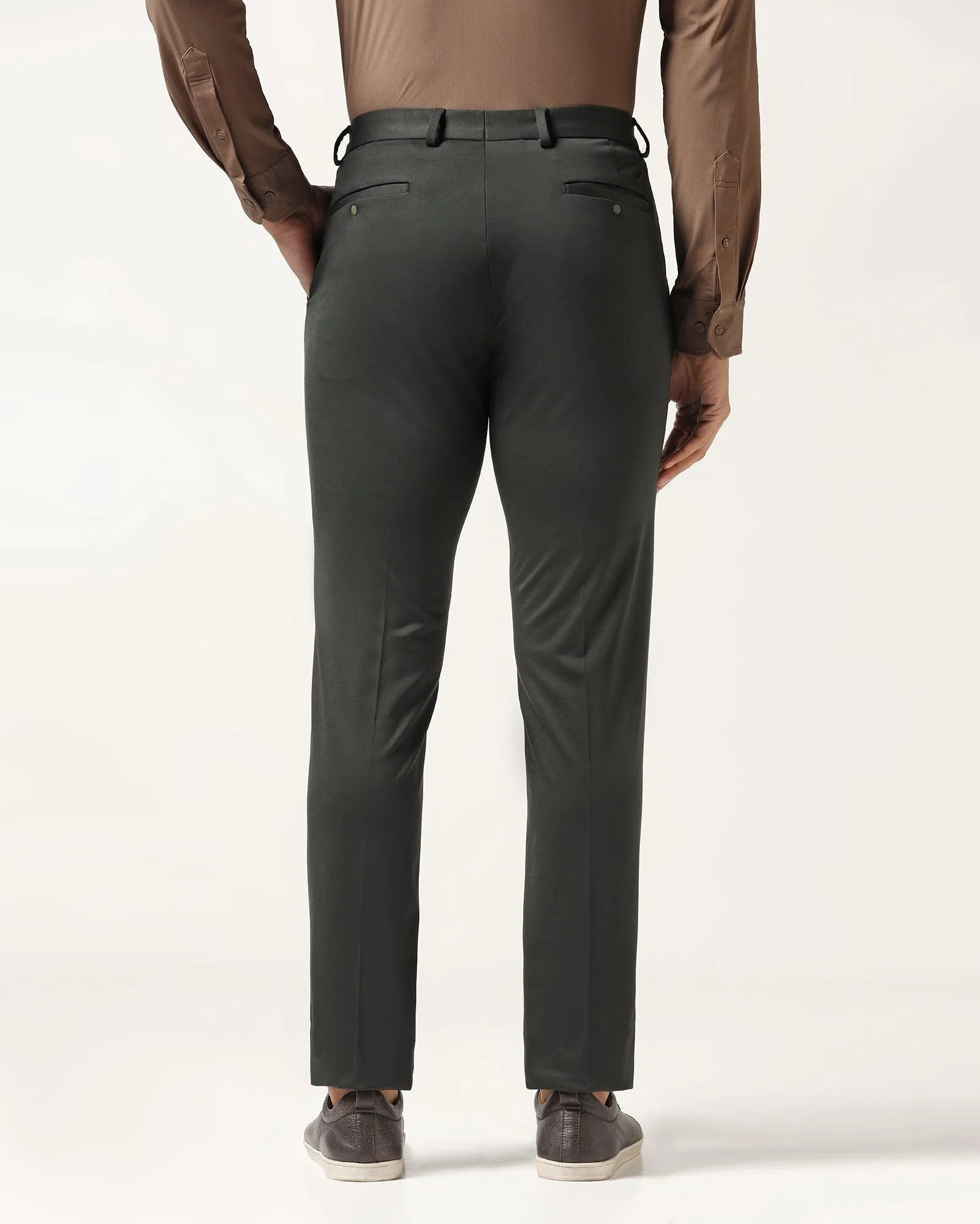 TechPro Slim Fit B-91 Formal Green Solid Trouser - Explorer