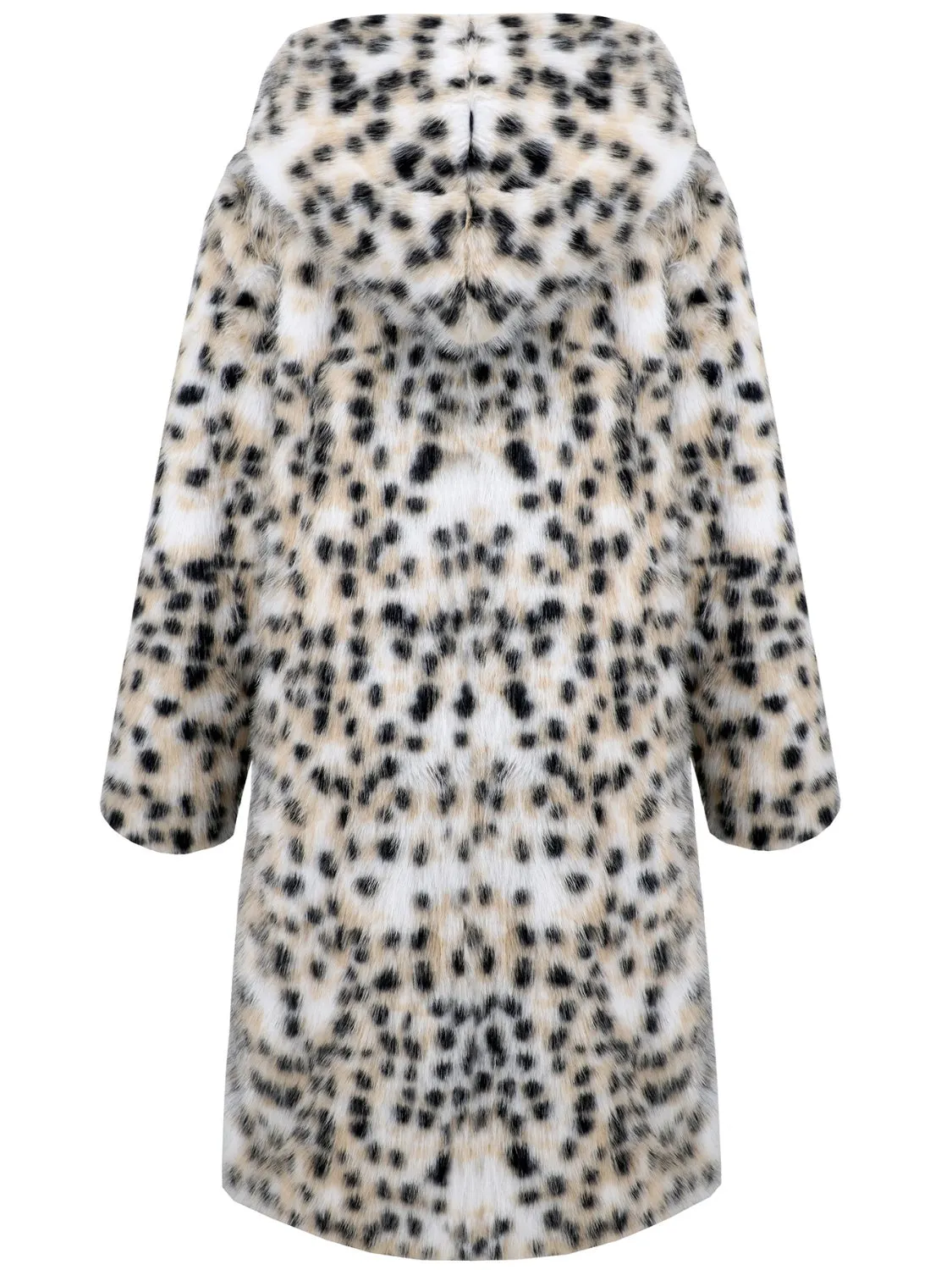 That Girl Thermal Leopard Faux Fur Hooded Outerwear