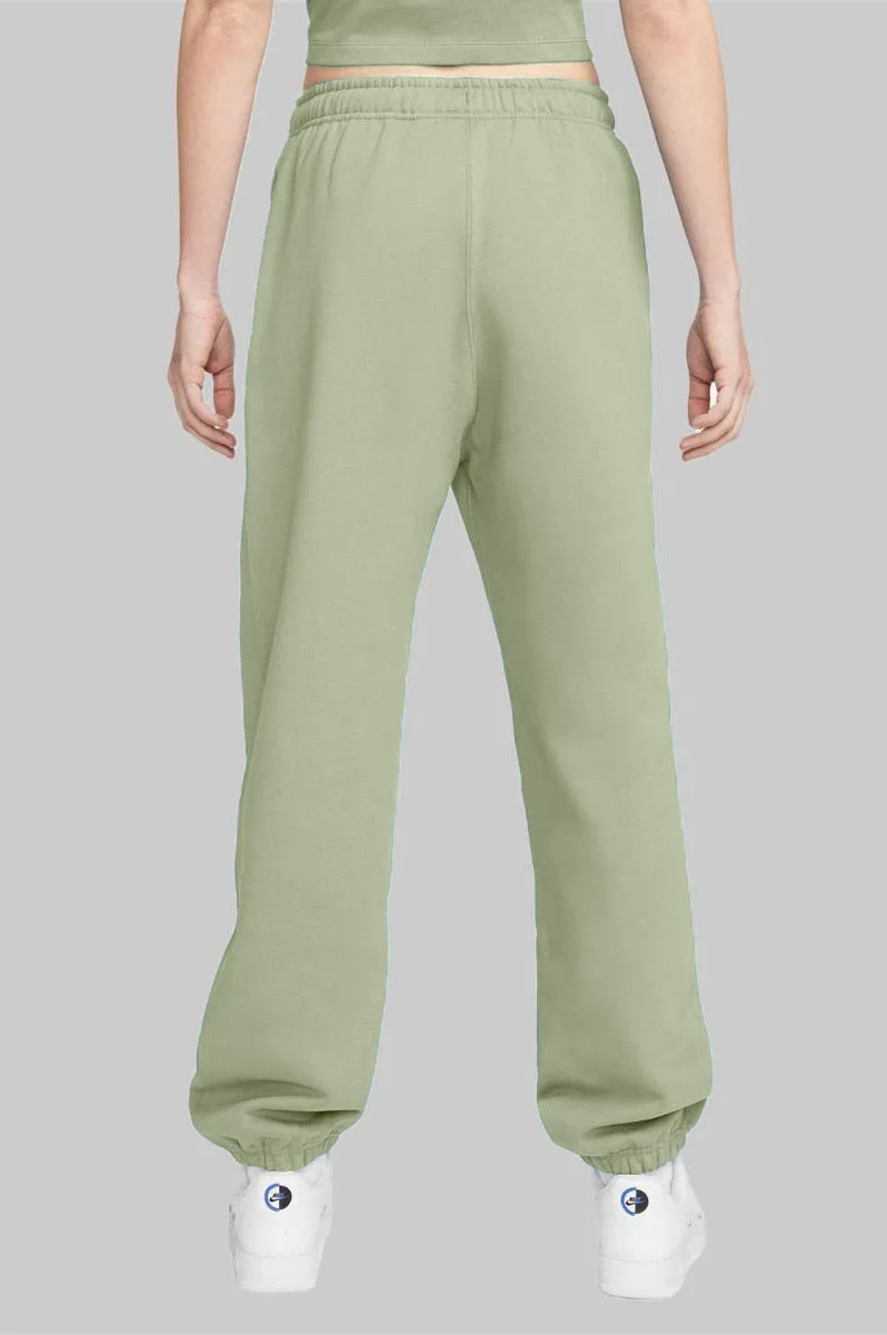 Women's Fleece Pants Elastic bottom (Tea Green)