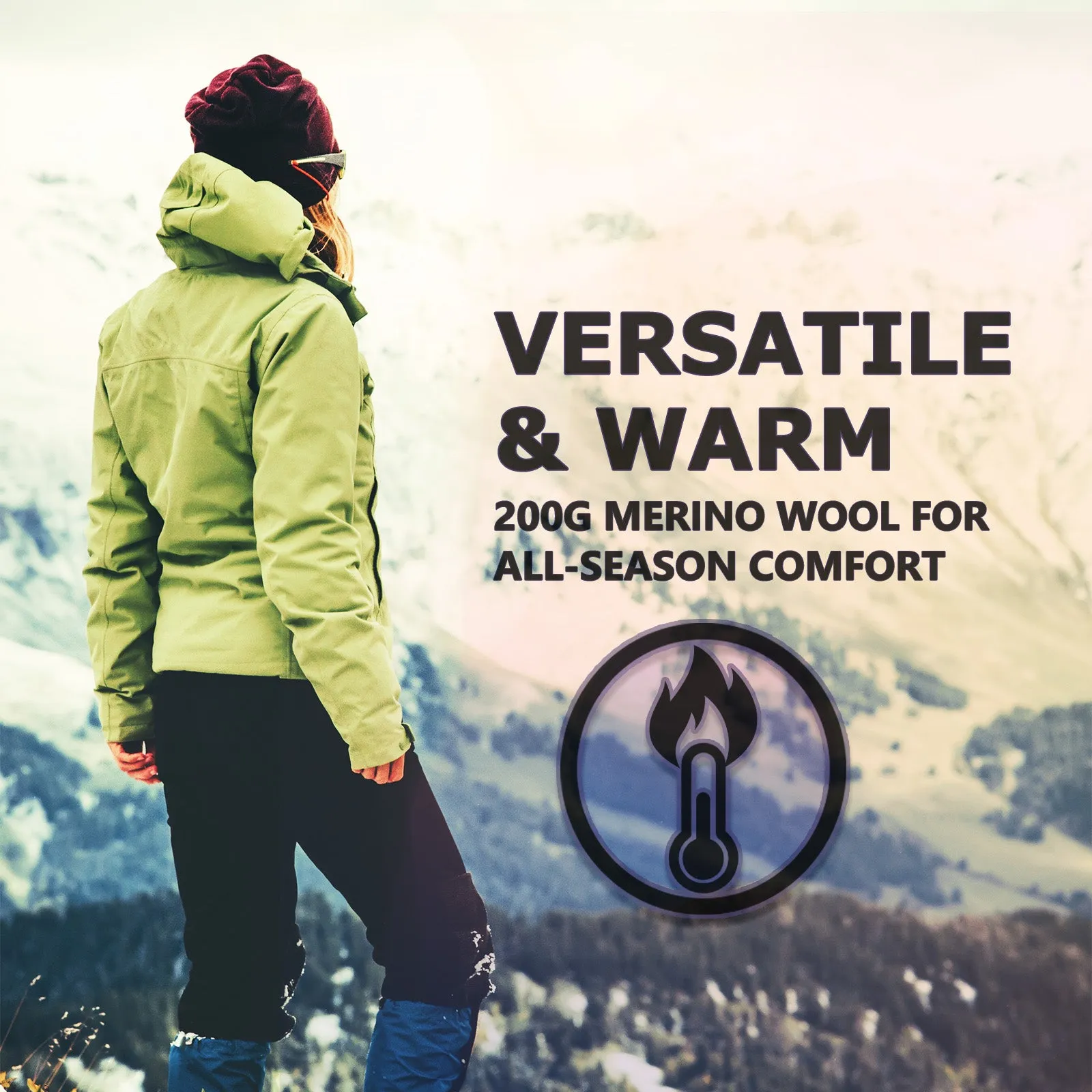 Women's Merino 200g Thermal Base Layer Set Black